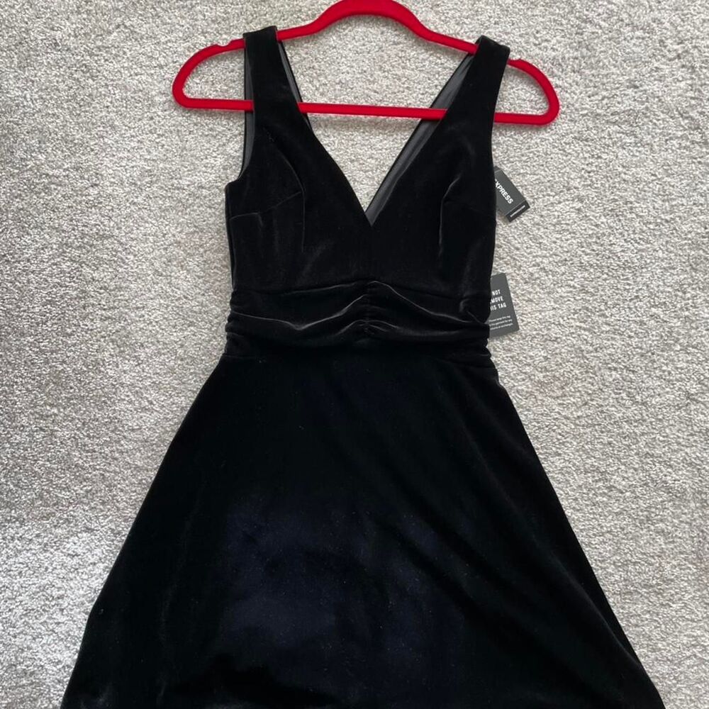 Express velvet little black dress